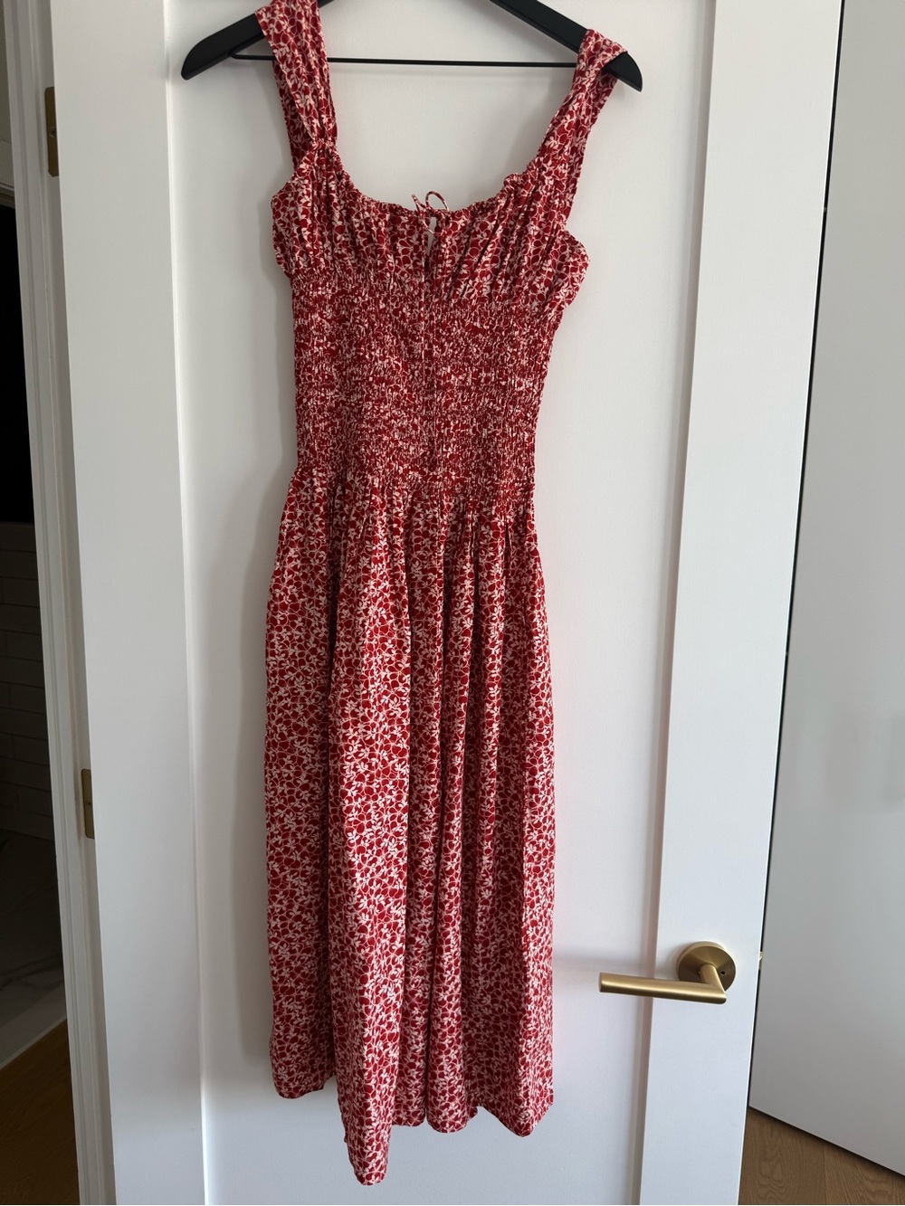 Faithfull the Brand Yerres Midi Dress in Peony Stamp Garnet